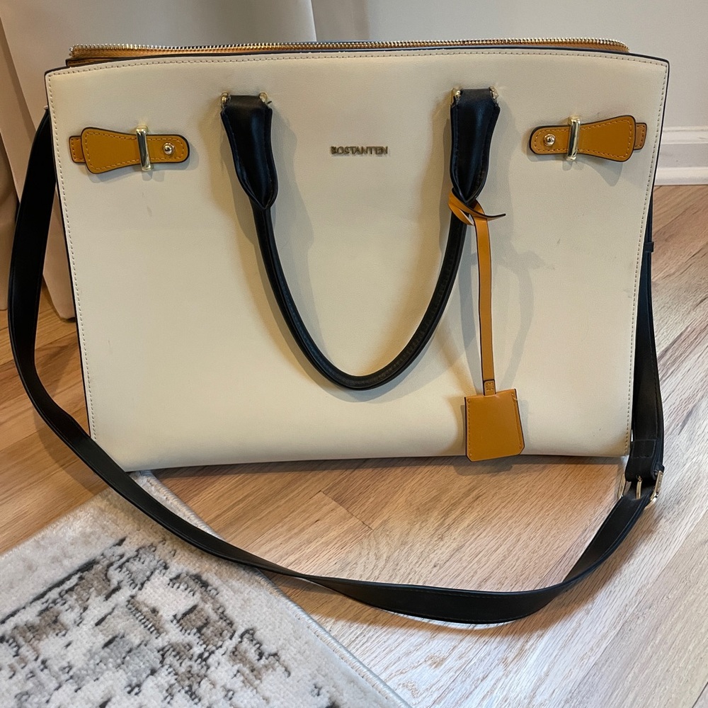 Sophisticated Cream and Tan Satchel